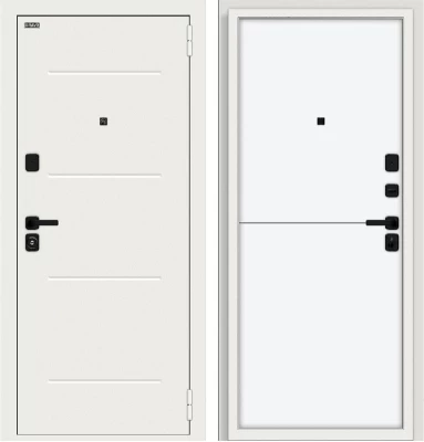 Дверь Браво Аура/SBlack Шагрень белая/White Silk