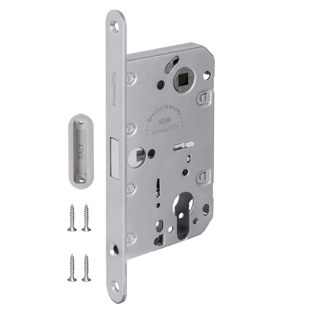 Фото Замок межкомнатный магнитный под цилиндр с ответной планкой GRAVITY G02.190.50.85 MWSC итал тисненый