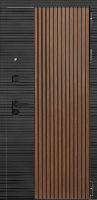 Входная дверь Модель L - 48 ФЛ-185 (10мм, ПВХ ясень белый) внешняя сторона